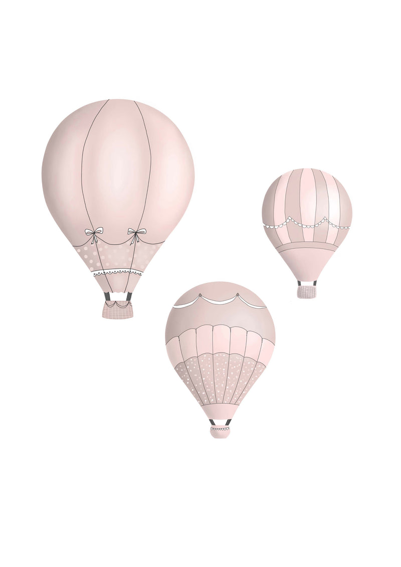 Hot Air Balloons - Dusty Pink Set