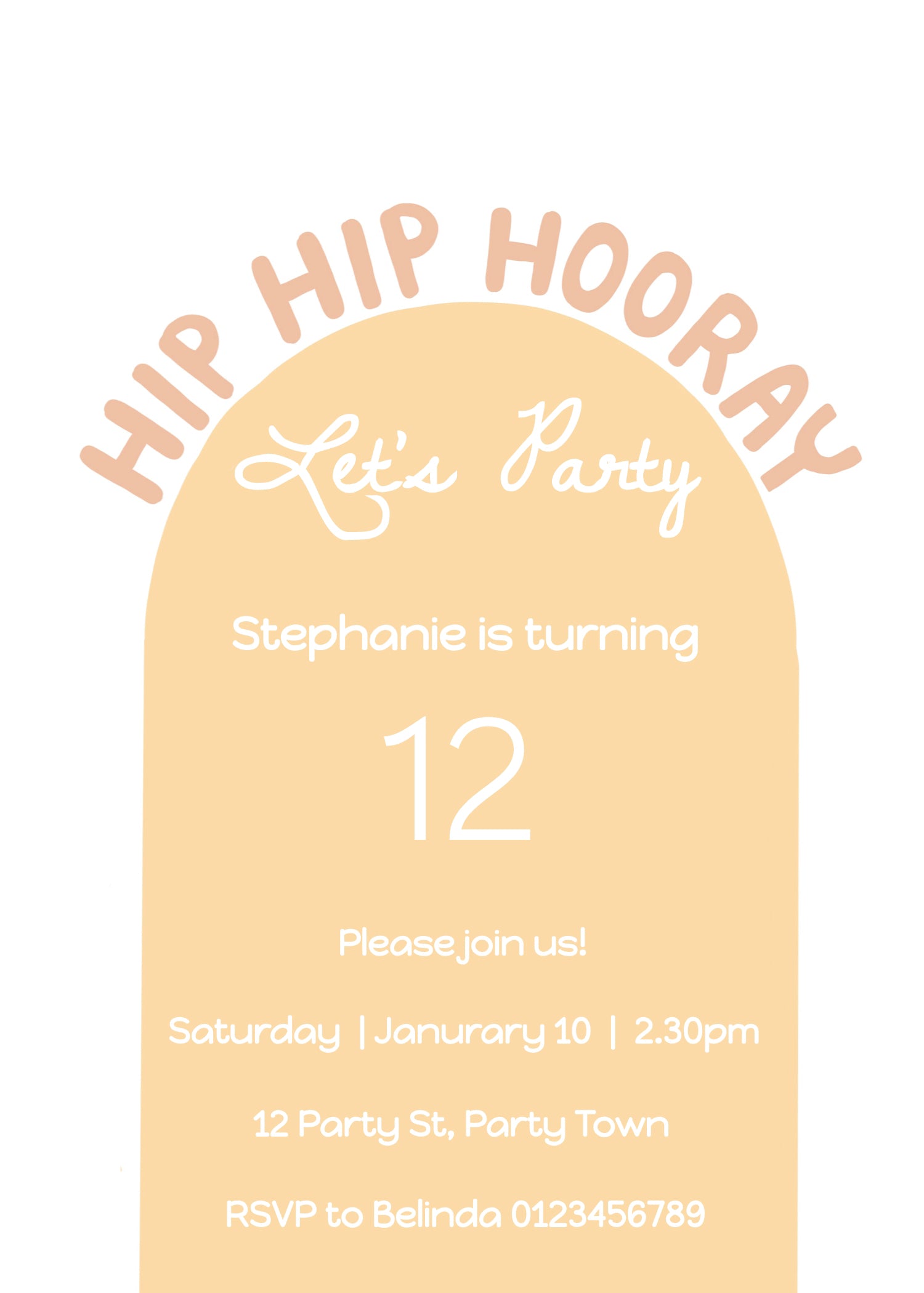 Hip Hip Hooray Invitation